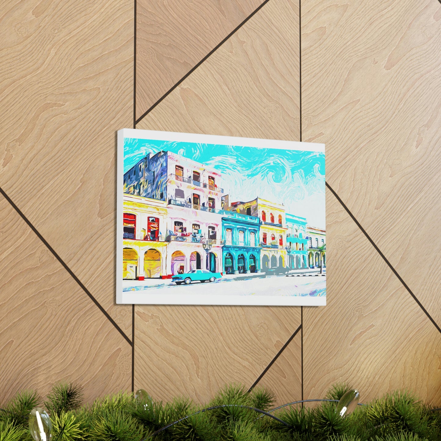 Colorful Cuban Buildings Canvas Gallery Wraps