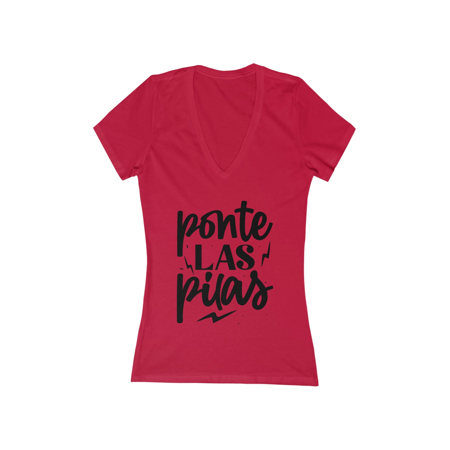 Ponte Las Pilas (Get to Work) Women's Jersey Short Sleeve Deep V-Neck Tee