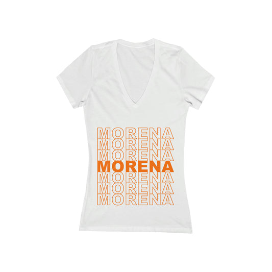 Morena Women's Jersey Short Sleeve Deep V-Neck Tee