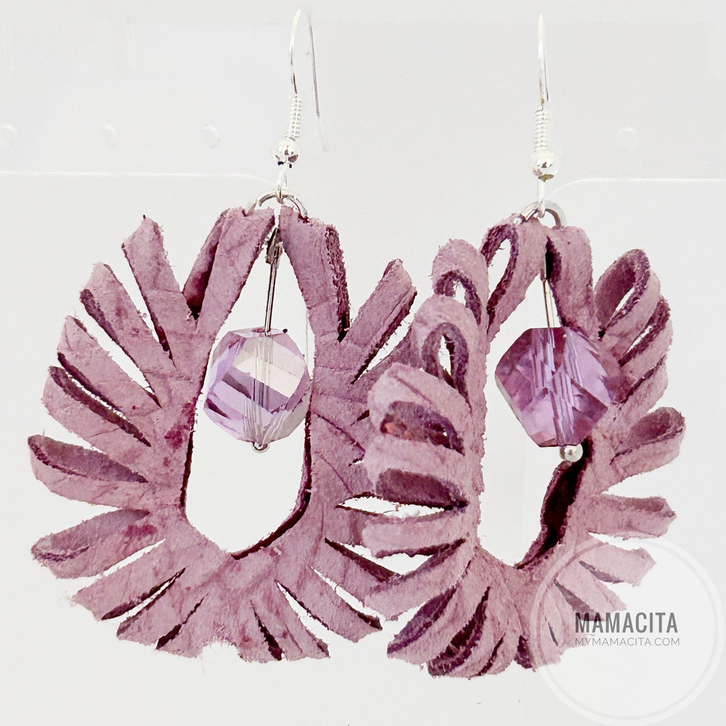 Sculptured Leather and Beaded Earrings - Choose your Color