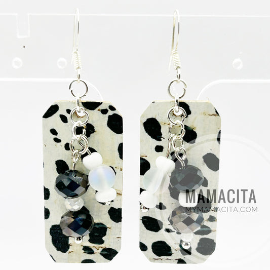 Dalmation Solid Rectangle Beaded Earrings