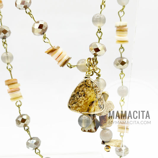 Natural Stone Accent Necklace