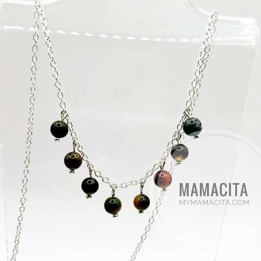 Agate Dangle Bead Necklace