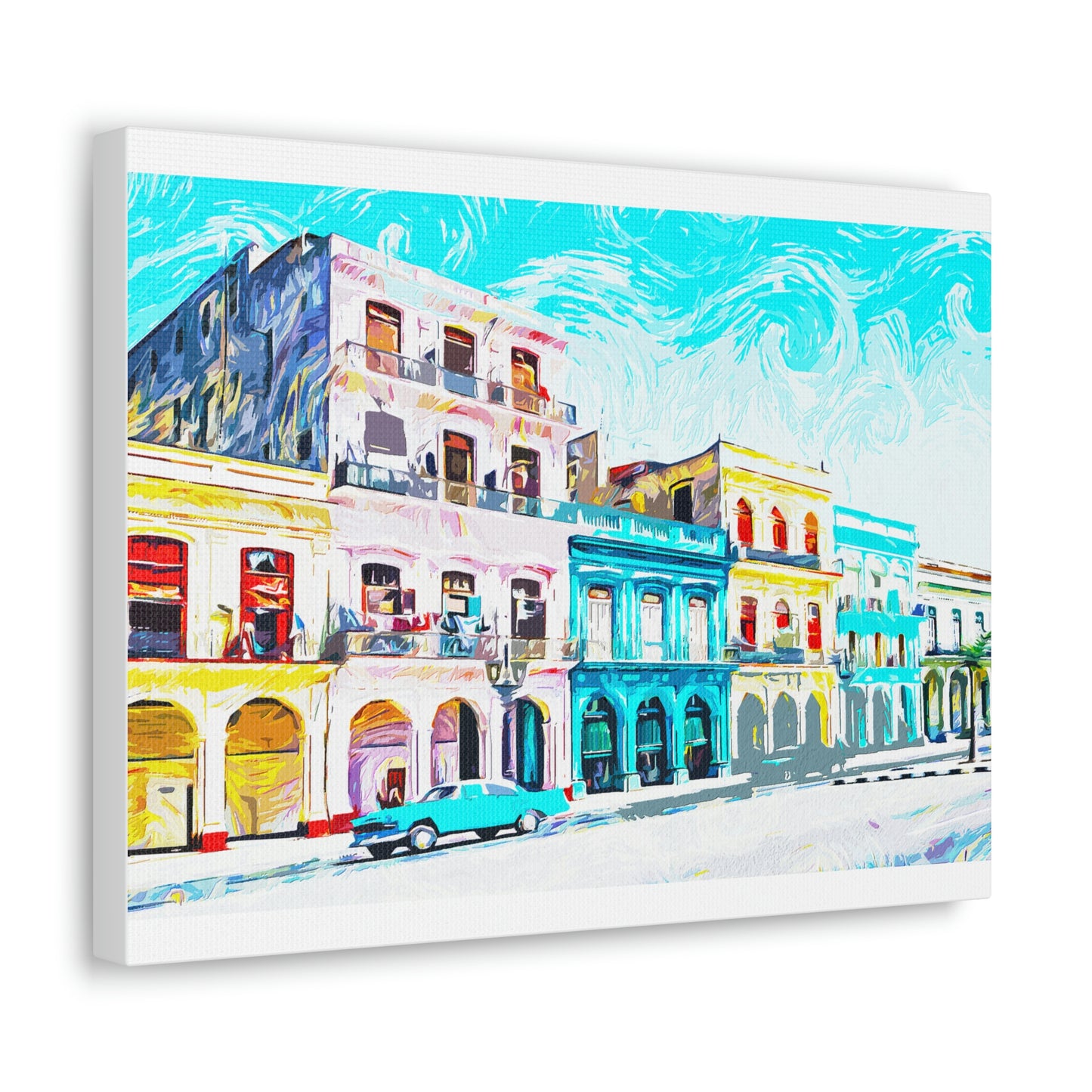 Colorful Cuban Buildings Canvas Gallery Wraps