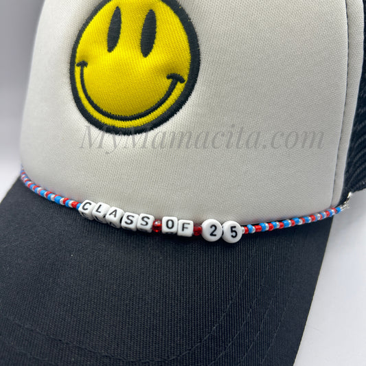 Red & Blue Beaded Class of 25 Trucker Hat Chain