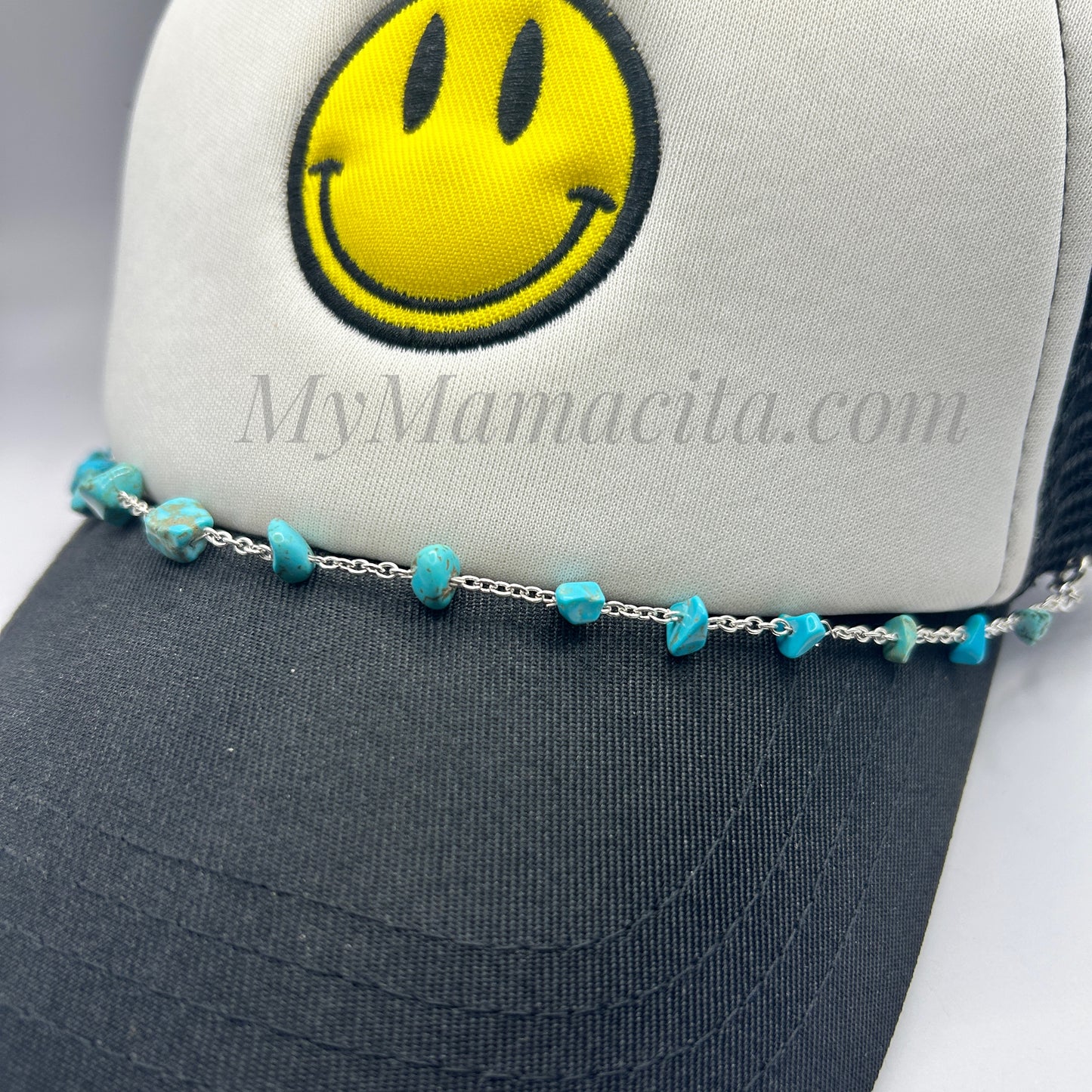 Turquoise Chain Trucker Hat Chain