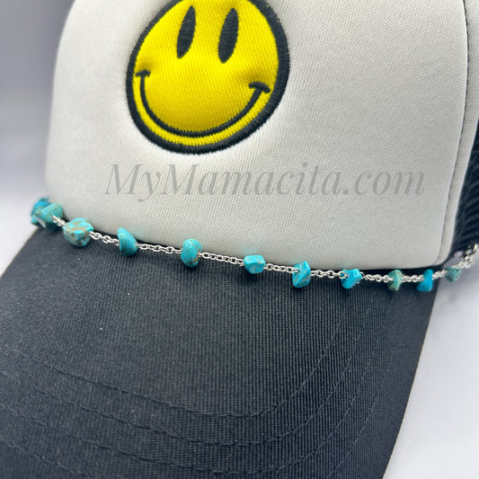 Turquoise Chain Trucker Hat Chain